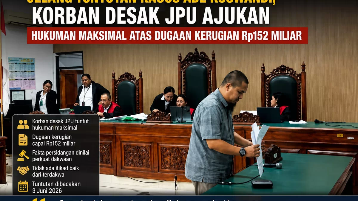 Jelang Tuntutan, Korban Minta JPU Tuntut Ade Kuswandi Seberat-Beratnya, Kerugian Capai Rp152 Miliar
