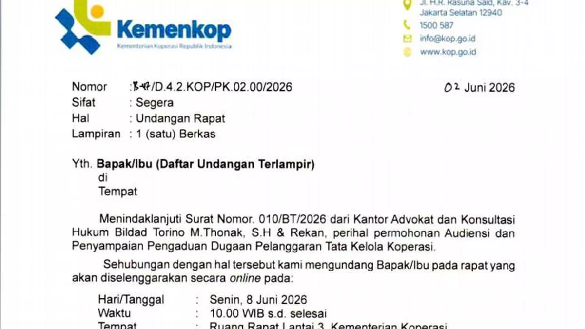Kemenkop RI Jadwalkan Audiensi KSP Swasti Sari, Bildad Thonak, Kami Harap Forum Ini Objektif Urai Persoalan
