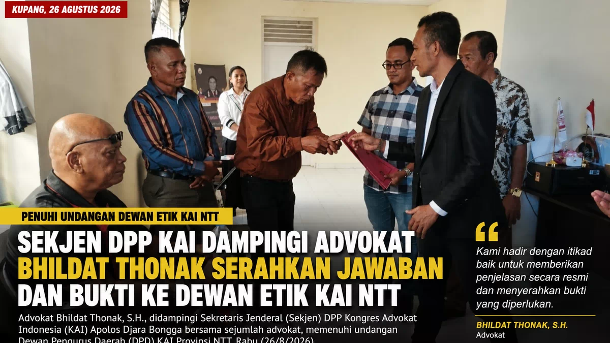Sekjen DPP KAI Dampingi Advokat Bhildat Thonak Serahkan Jawaban dan Bukti ke Dewan Etik KAI NTT